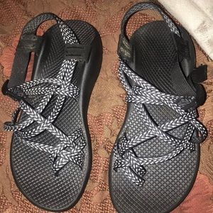 Black, and white Double strap chacos